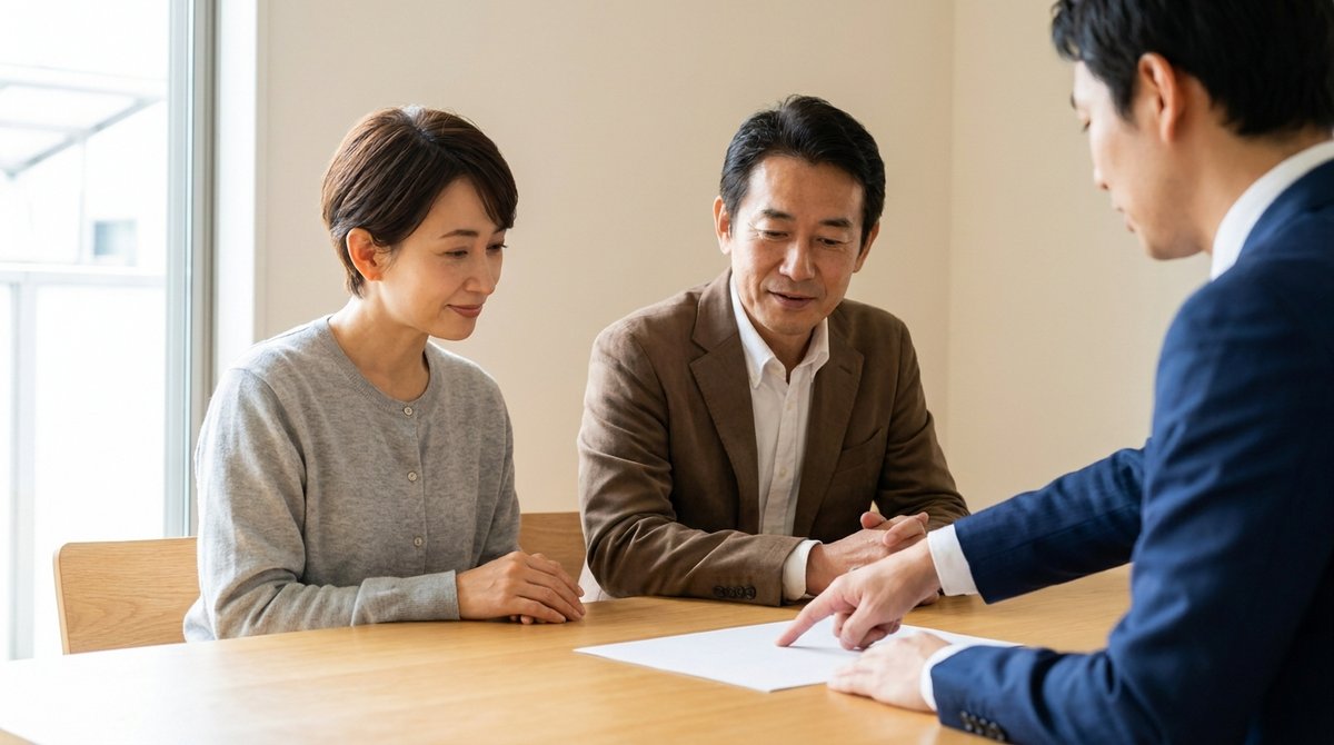 相続した不動産について専門家に相談する様子